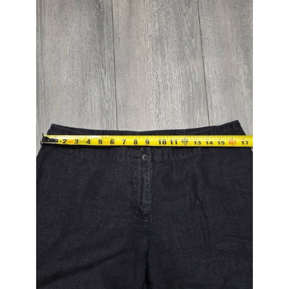Eileen Fisher Cargo linen capri pants Women's Sz Medium Black A004177 - Picture 4 of 8